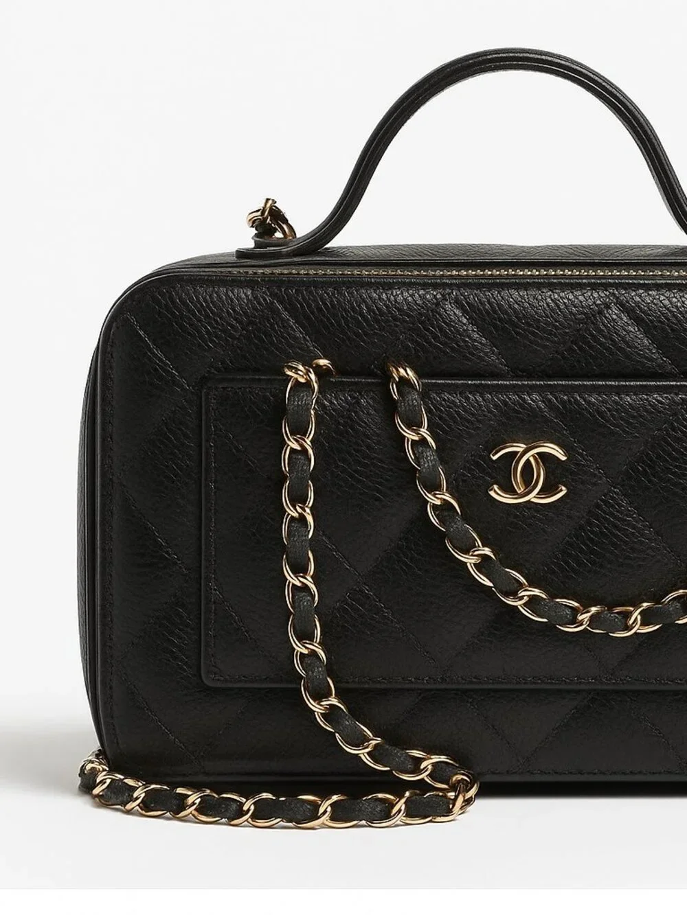 Chanel Vanity with Chain – Black Caviar, Gold Hardware – 25B – NWT